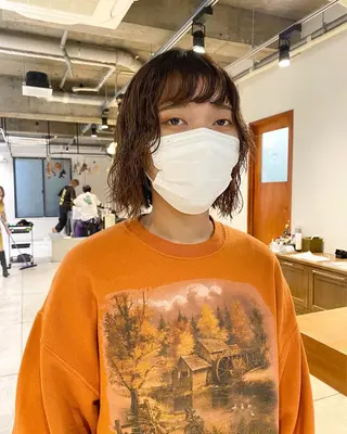 ミディアム カラー パーマ ヘアアレンジ メンズ キッズ ネイル マツエク・マツパ パーマスタイル🔅 sayacaのヘアスタイル