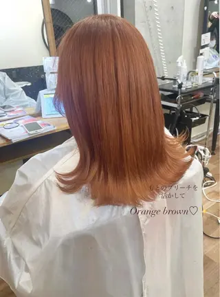 ミディアム カラー レイヤーカット、 大人可愛い　中村美羅のヘアスタイル