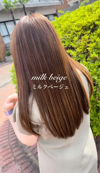 ミディアム カラー 縮毛矯正　野口 恵のヘアスタイル