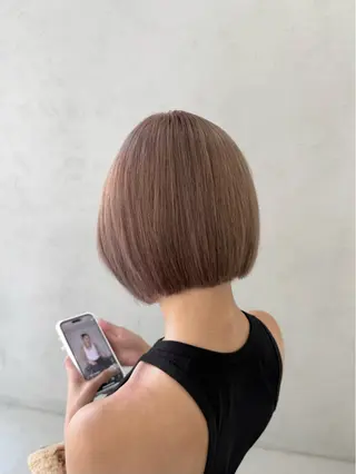 ショート ブリーチ/Wカラー✨ ベージュ/平良 颯寿のヘアスタイル