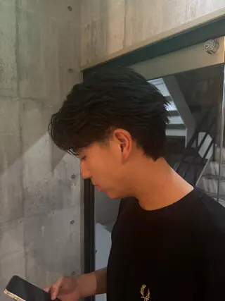 ショート パーマ メンズ 坂井 琉生のヘアスタイル