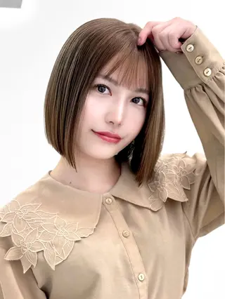 ショート カラー ヘアアレンジ ‎🤍韓国ボブ/ 縮毛矯正🪽‪ひかりのヘアスタイル