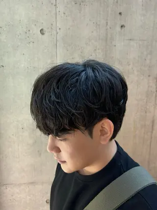 ショート パーマ メンズ カルマパーマ韓国ヘア shiryuのヘアスタイル