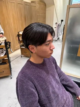 メンズ 透明感カラー/顔周り カット/レイヤーにかのヘアスタイル