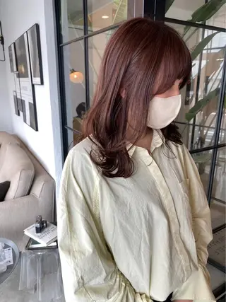 セミロング カラー ベージュカラー/長岡 レイヤーカット/コウのヘアスタイル
