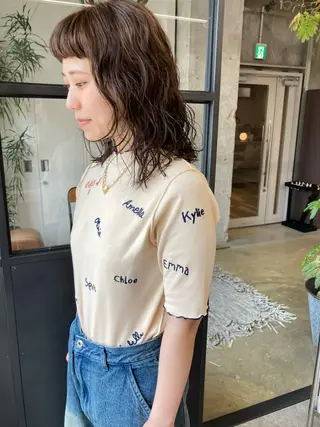 ミディアム カラー パーマ 小木曽智美 /ボブ/ショートのヘアスタイル