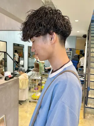 パーマ メンズ メンズパーマ/ ハイトーン/古川晴輝のヘアスタイル