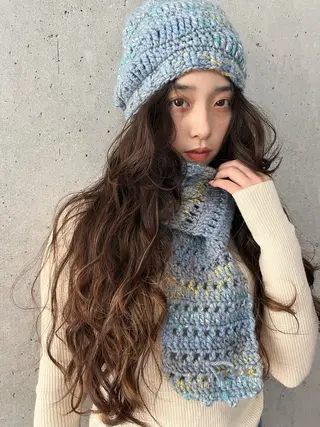 ロング パーマ 暖色/パーマ 🌼クニトウメイのヘアスタイル