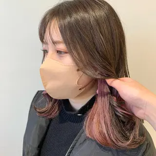 ミディアム カラー ayumi🌈 インナーカラー🌈のヘアスタイル