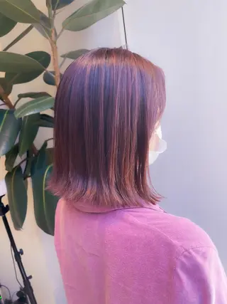 ミディアム カラー ヘアアレンジ ネイル 佐々木 シホミのヘアスタイル