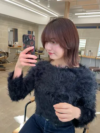 ミディアム sand clear横浜本店所属・似合わせレイヤー🌟 巻ける縮毛矯正みつきのヘアスタイル