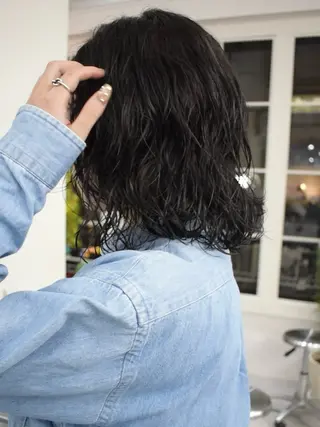 ミディアム パーマ ボブ/透明感カラー /サナ🌼のヘアスタイル