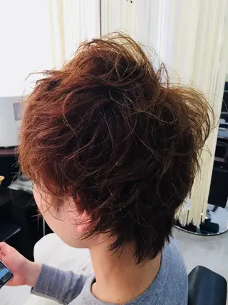 ショート カラー パーマ メンズ 阿久津 泰幸のヘアスタイル