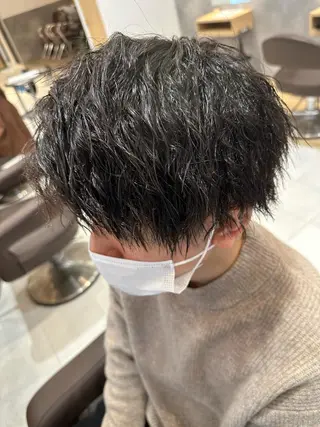 ミディアム パーマ メンズ 💈メンズ特化 美容師サキ💈のヘアスタイル