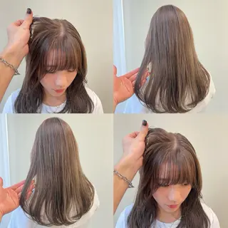 セミロング カラー tomu/天神大名/ 透明感カラー🐧のヘアスタイル