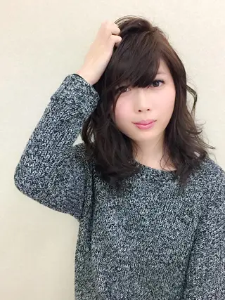 セミロング ロング カラー パーマ NOW･インパルス所属・【滝川市 美容師】 髙橋昌也のヘアスタイル