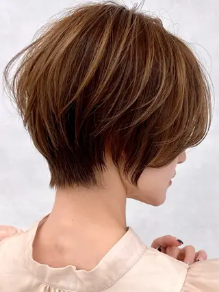 ショート レイヤー/韓国/ 顔周り/しんやのヘアスタイル