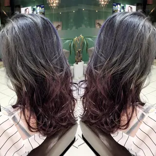 セミロング カラー シールエクステ⭐️ オオミタクヤのヘアスタイル