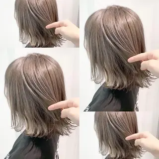 ミディアム 透明感♡グレージュ ♡ミルクティー♡のヘアスタイル