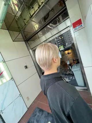 ショート メンズ アンククロス/ エクステ／ハイトーンのヘアスタイル