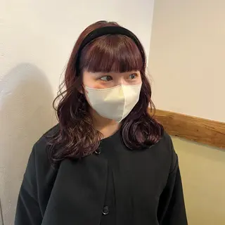 ロング ボブパーマ🥣KON コンナツミのヘアスタイル