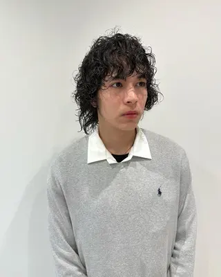 ミディアム パーマ メンズ メンズパーマ/ スパイキー/神田正紀のヘアスタイル