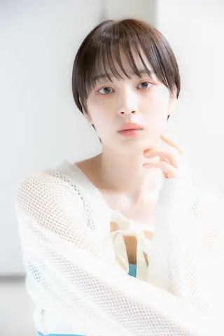 ショート カラー パーマ ヘアアレンジ 🩵美艶髪×透明感 カラー×質感再生💚のヘアスタイル