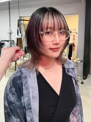 ミディアム col sapporo所属・ui/透明感カラー /顔まわり🩷のヘアスタイル
