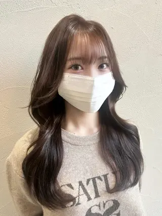 セミロング カラー 中嶋心渚⌇透明感 カラー🎀‪⟡.*のヘアスタイル