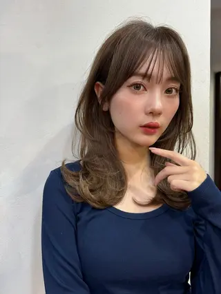 セミロング カラー 似合わせレイヤー 🇰🇷荒木洋文のヘアスタイル