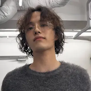 パーマ メンズ 👑メンズ/ホワイト メッシュ/パーマ👑のヘアスタイル