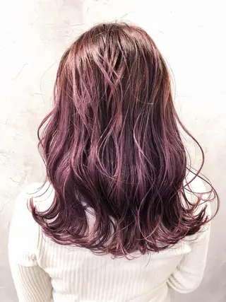 ミディアム カラー レイヤーカット× 髪質改善たもりのヘアスタイル