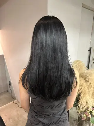 セミロング カラー 地毛風カラー/艶カラ ー/田中 育斗のヘアスタイル