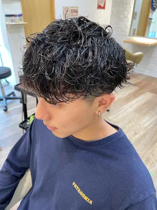 ミディアム パーマ メンズ メンズパーマ 北原寿樹のヘアスタイル