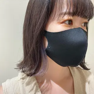 ミディアム カラー 細めハイライト🩶 ボブ/レイヤーカットのヘアスタイル