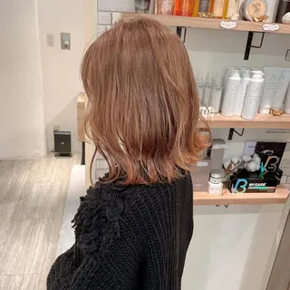 ミディアム カラー 大人可愛い/レイヤー /ブリーチ/溝口誠二のヘアスタイル