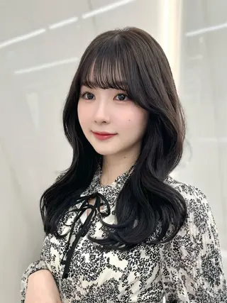 セミロング カラー COA GINZA 空也/前髪/顔まわりのヘアスタイル