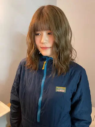 ミディアム カラー カットモデル/ ハイトーン/ゆうあのヘアスタイル