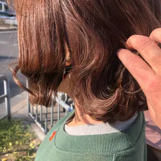 ショート カラー ヘアアレンジ なつき/艶ピンク/ girly hairのヘアスタイル