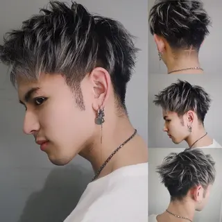 メンズ アンブレラカラー💫 フェイスフレーミングのヘアスタイル