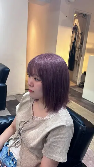 ミディアム カラー 🍒サクラ🍒 /透明感カラー/艶髪のヘアスタイル