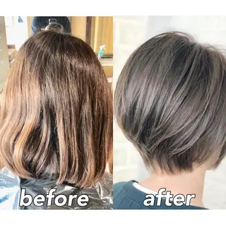 ショート カラー KIZU 髪質改善 オカルト怪談のヘアスタイル