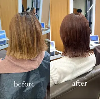 ミディアム カラー 透明感カラー/ イルミナカラーヒロキのヘアスタイル