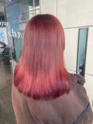 セミロング カラー 🧸プルエクステ❤︎ ネイルKAO🧸のヘアスタイル