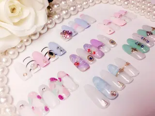 ネイル Chiara チップ長さ出しのネイルデザイン