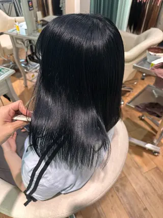 ミディアム カラー 🧸プルエクステ❤︎ ネイルKAO🧸のヘアスタイル