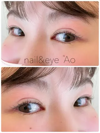 ミディアム カラー パーマ ヘアアレンジ メンズ キッズ ネイル マツエク・マツパ アイブロウ nail&eye Aoのマツエク・マツパデザイン