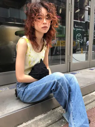 セミロング カラー パーマ suvvy hairsalonのヘアスタイル