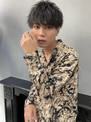 ミディアム メンズ 艶カラー/フェイス レイヤー/たむのヘアスタイル