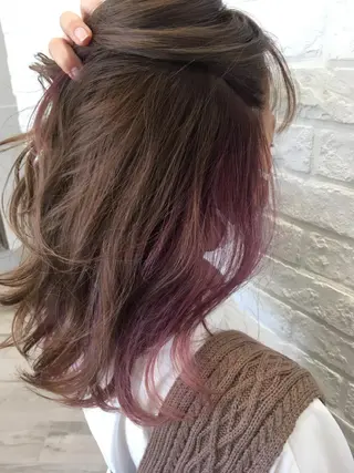 セミロング 曲がる縮毛矯正◎高岡 ブリーチ後でも縮毛◎のヘアスタイル